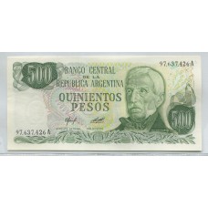 ARGENTINA COL. 645a BILLETE 500 PESOS LEY 18.188 BOT 2423 SIN CIRCULAR UNC